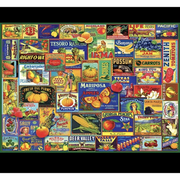 New - Willow Creek Press - Fruits & Veggies: 1000 Pcs Ages 12+ Puzzle Icons - Picture 2 of 2